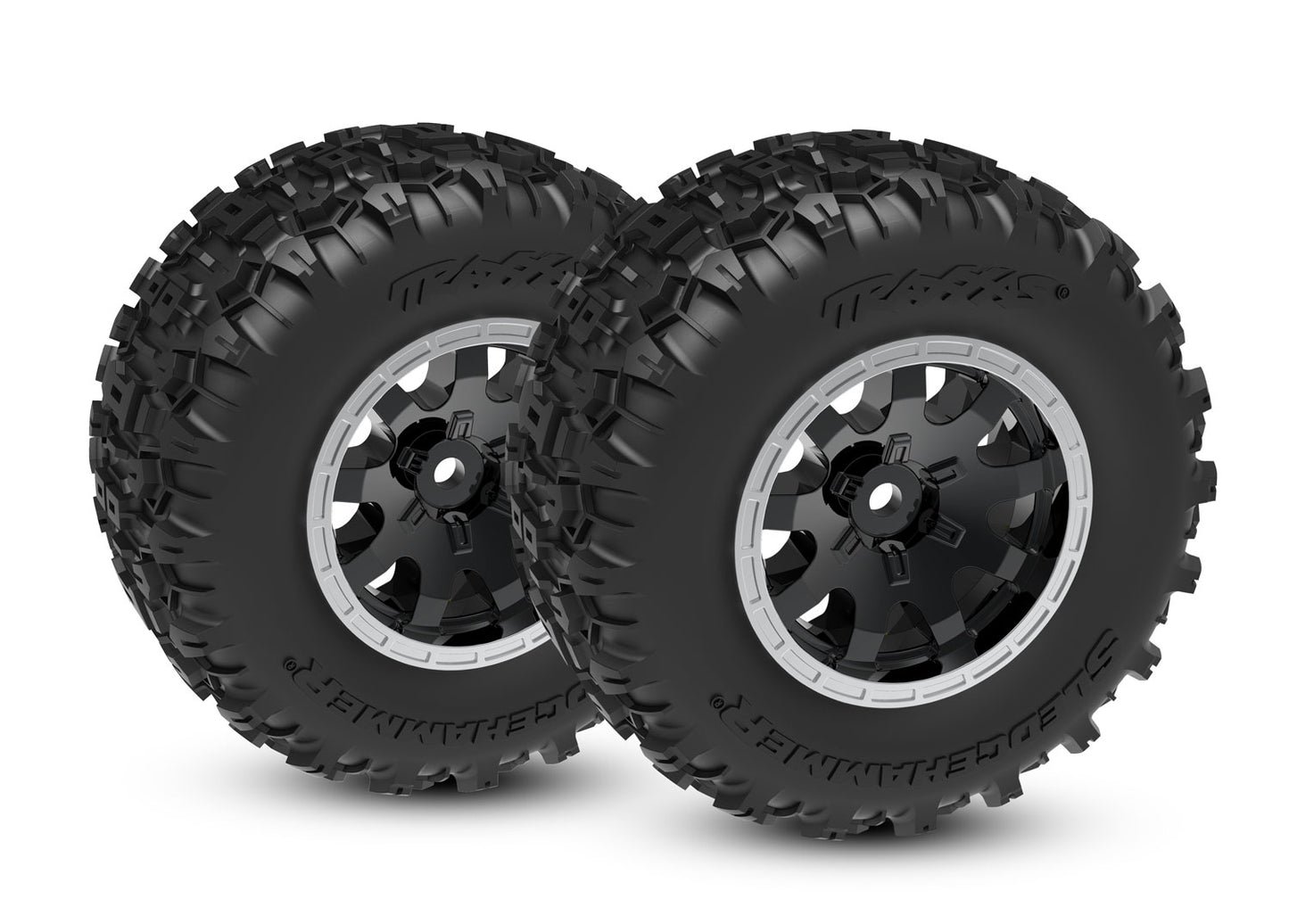 Sledgehammer Premounted Rear Tires with Black Satin Wheels for Mini Maxx (2) (TRA10770-STBLK)