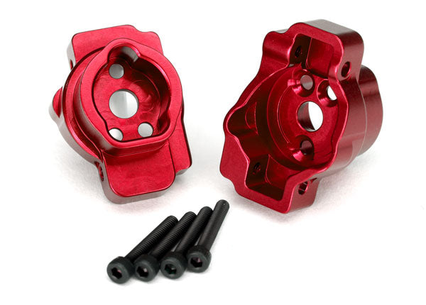 Aluminum Rear Portal Drive Axle Mounts Red for TRX-4 (TRA8256R)
