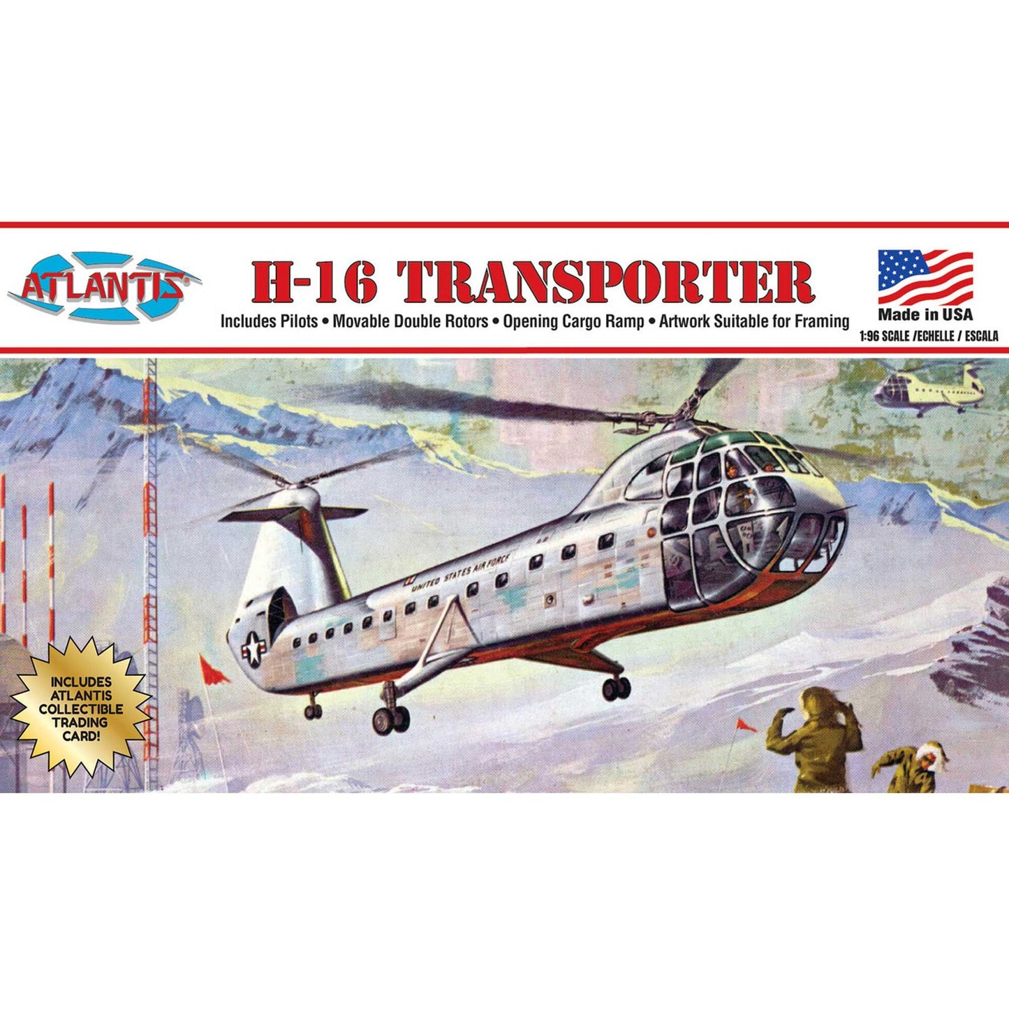 H-16 Piasecki Helicopter with Swivel Stand/Trading Card