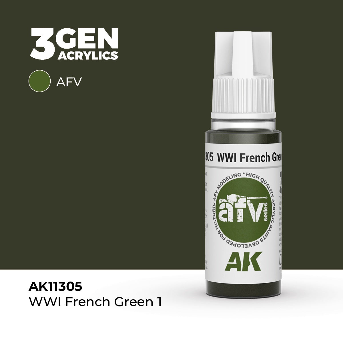 3G WWI French Green 1 17ml Bottle Acrylic Paint (AKI-11305)