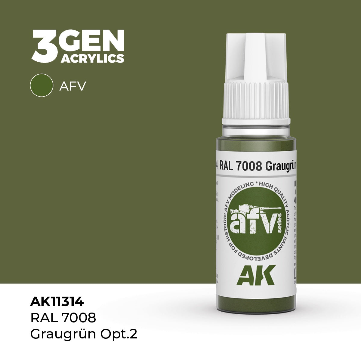 3G RAL 7008 Graugrün opt.2 17ml Bottle Acrylic Paint (AKI-11314)