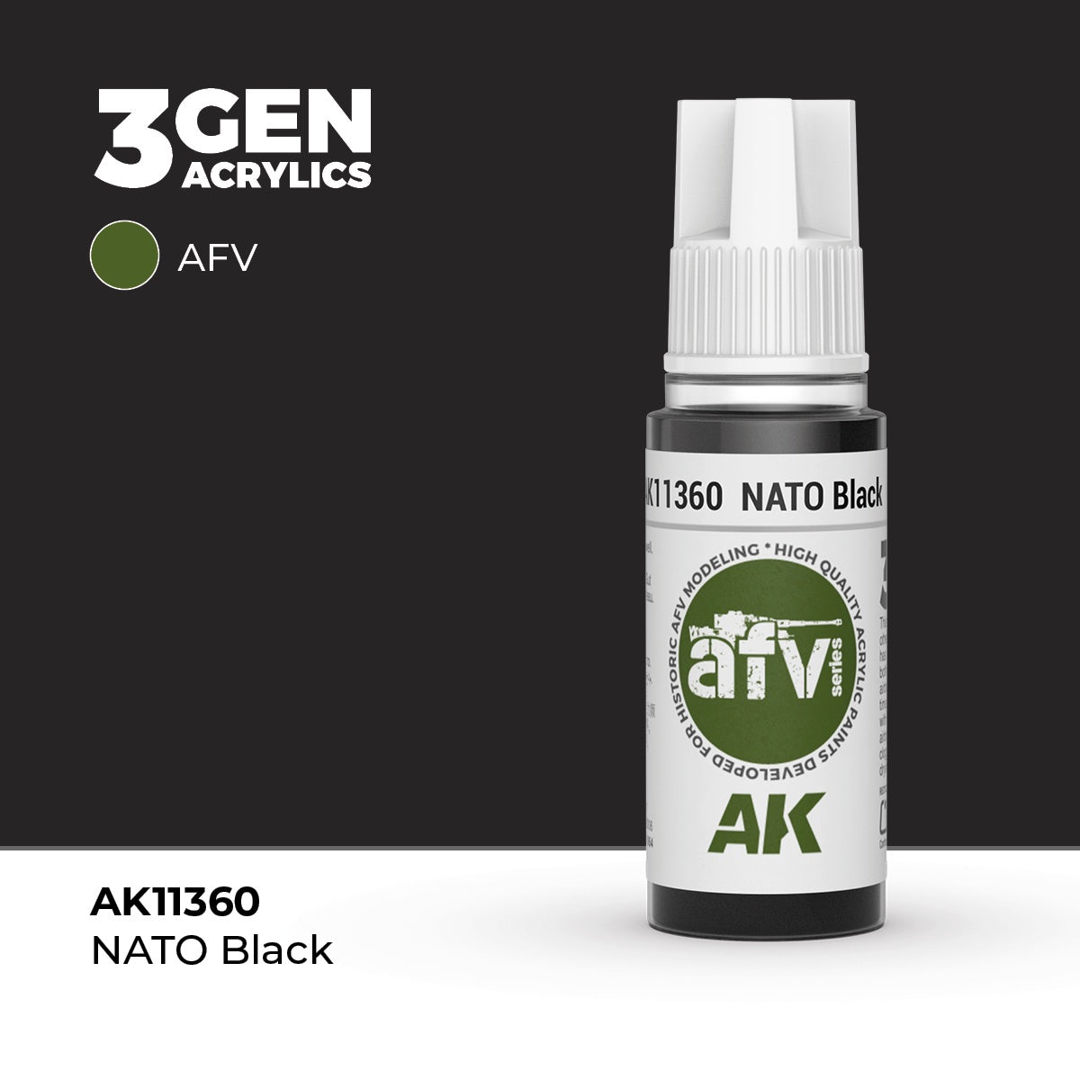 3G NATO Black 17ml Bottle Acrylic Paint (AKI-11360)