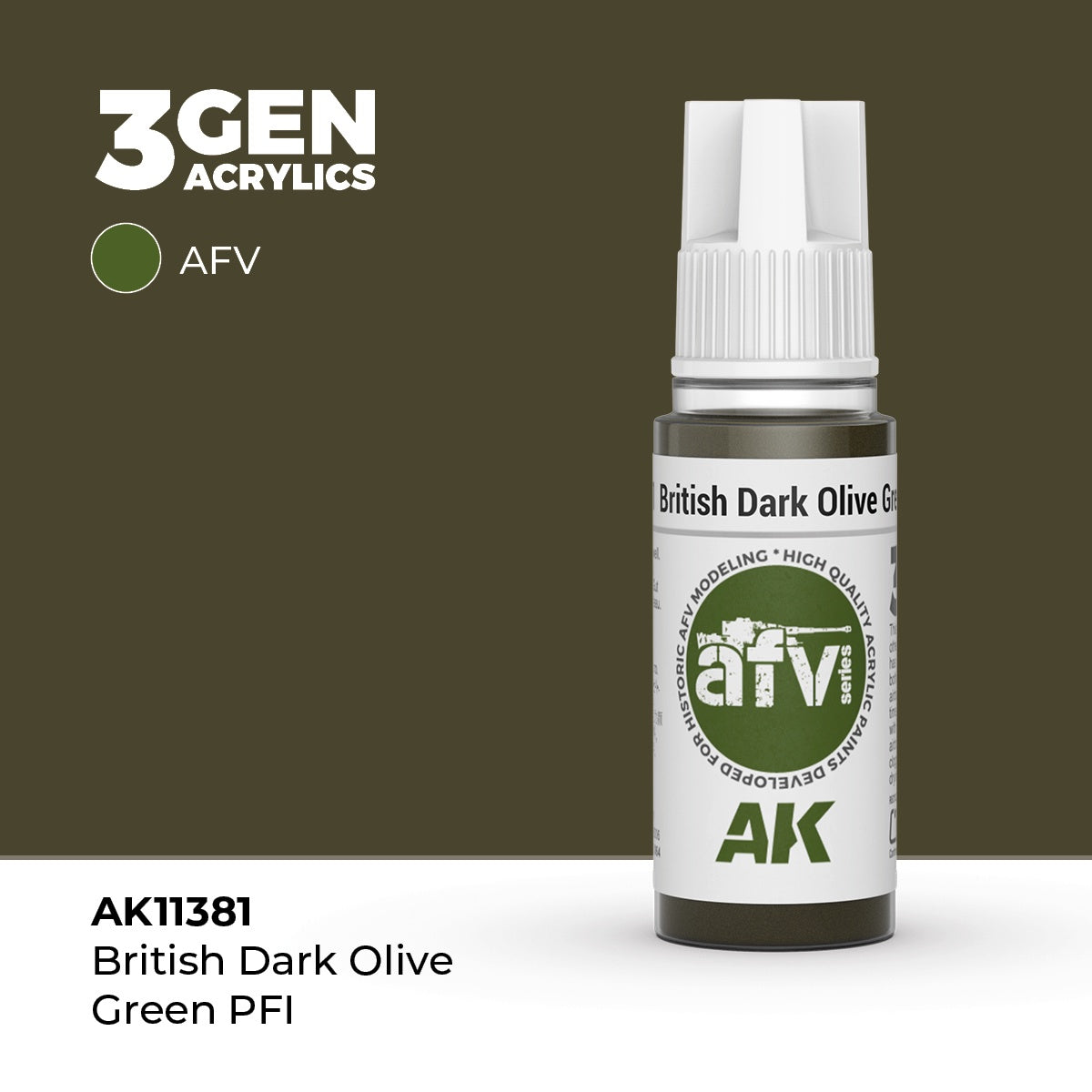 3G British Dark Olive Green PFI 17ml Bottle Acrylic Paint (AKI-11381)