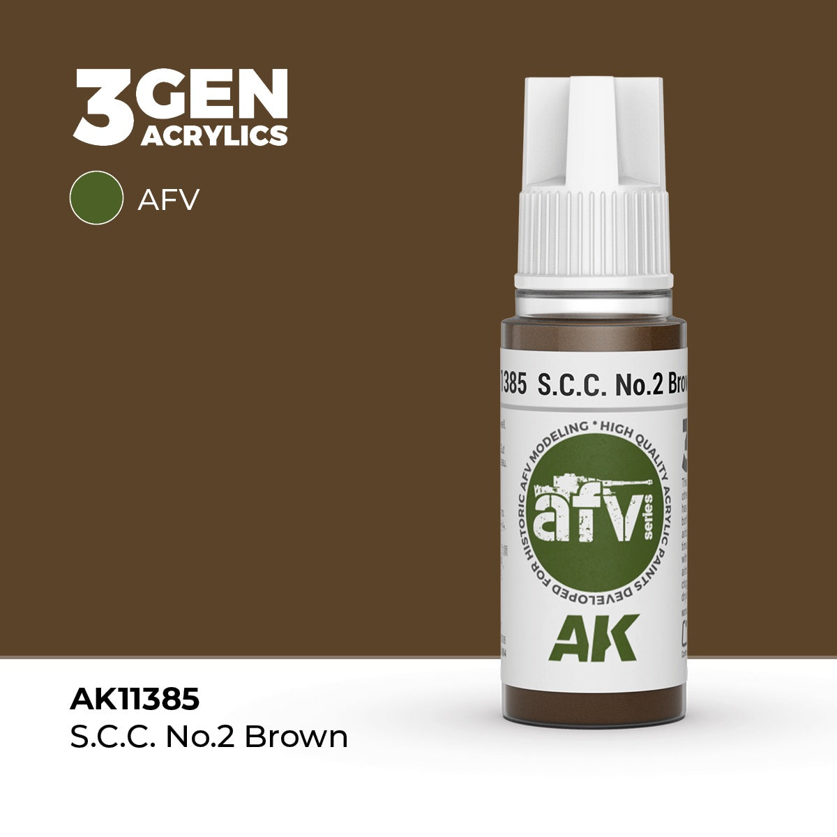 3G S.C.C. No.2 Brown 17ml Bottle Acrylic Paint (AKI-11385)