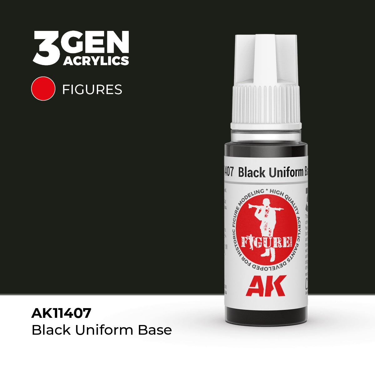 3G Black Uniform Base 17ml Bottle Acrylic Paint (AKI-11407)