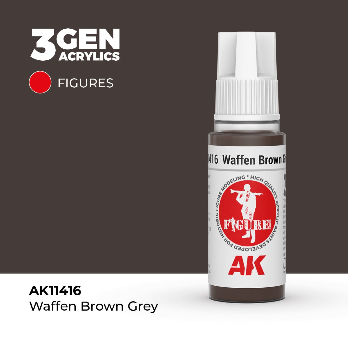 3G Waffen Brown Grey 17ml Bottle Acrylic Paint (AKI-11416)