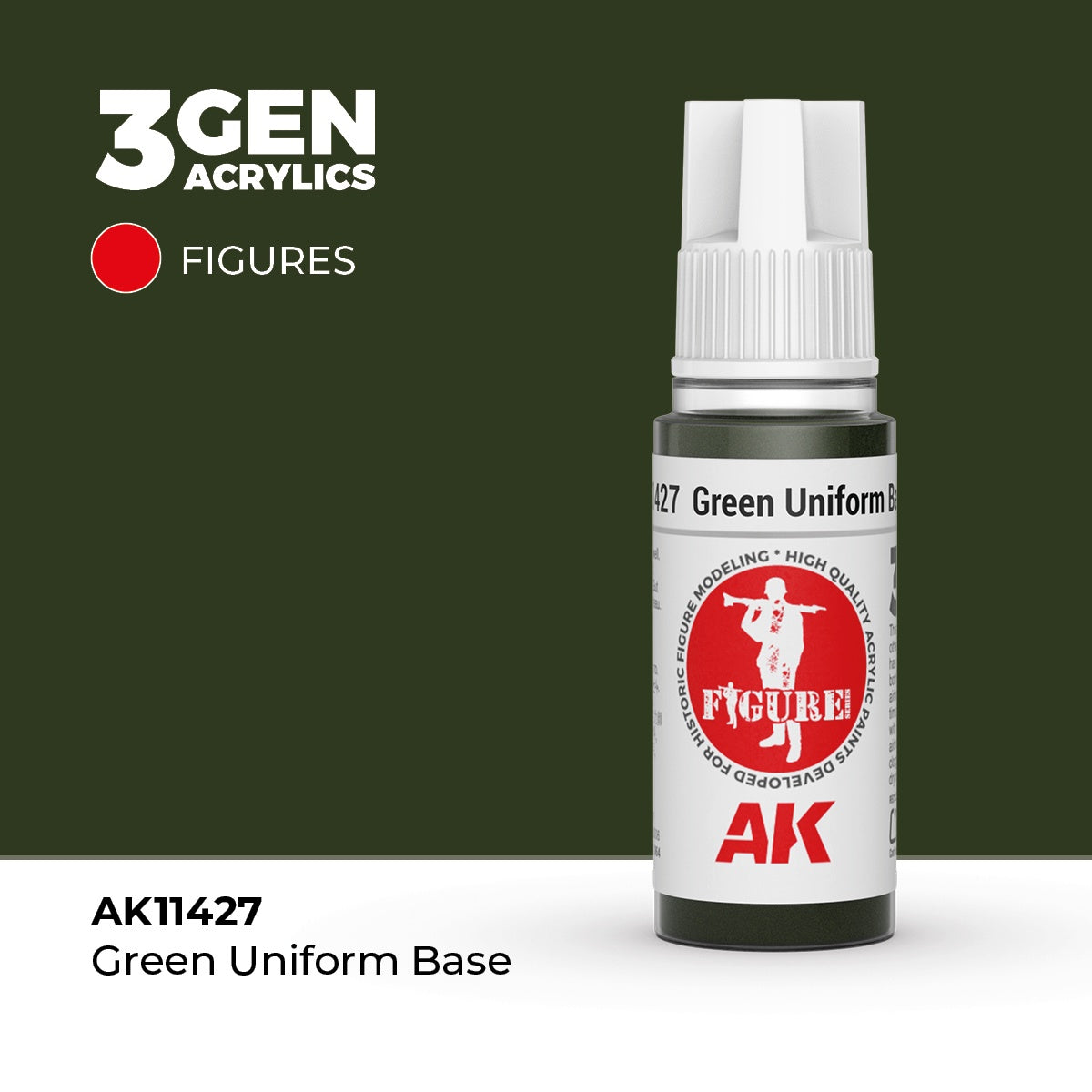 3G Green Uniform Base 17ml Bottle Acrylic Paint (AKI-11427)
