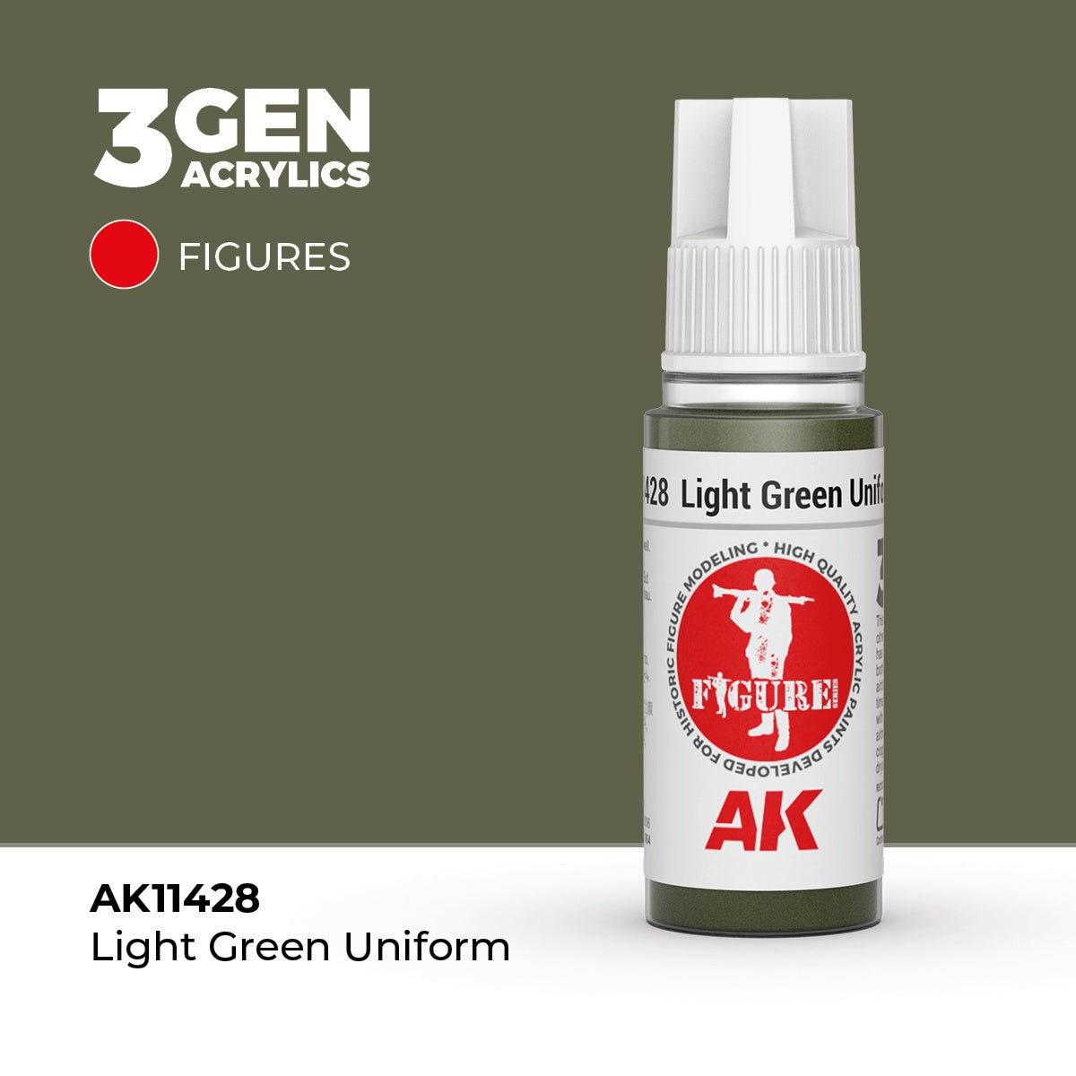 3G Light Green Uniform 17ml Bottle Acrylic Paint (AKI-11428)