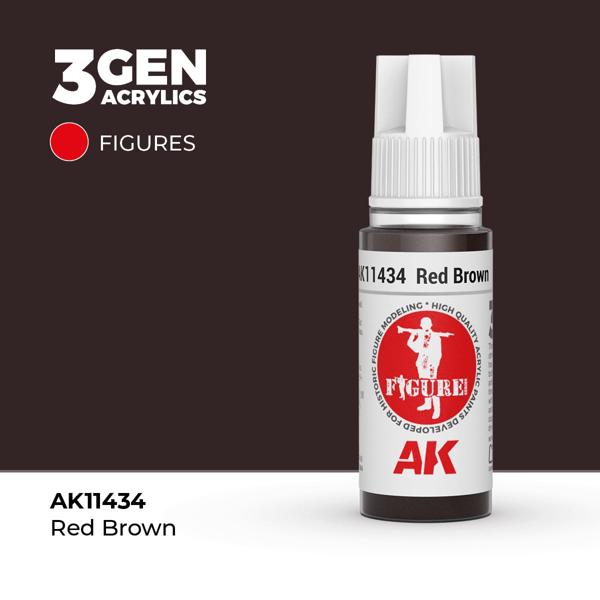 3G Red Brown 17ml Bottle Acrylic Paint (AKI-11434)