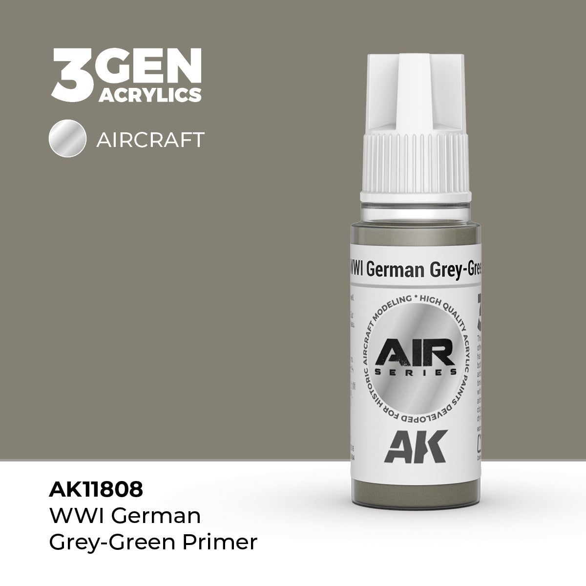 3G AIR WWI German Grey-Green Primer 17ml Bottle Acrylic Paint (AKI-11808)