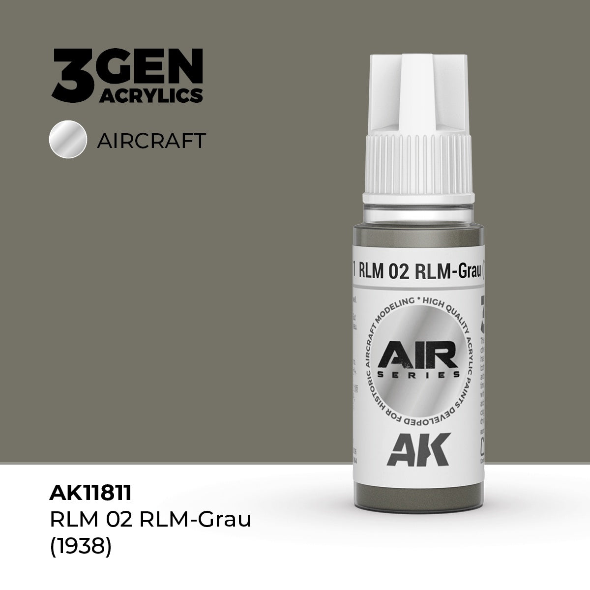 3G AIR RLM 02 RLM-Grau (1938) 17ml Bottle Acrylic Paint (AKI-11811)