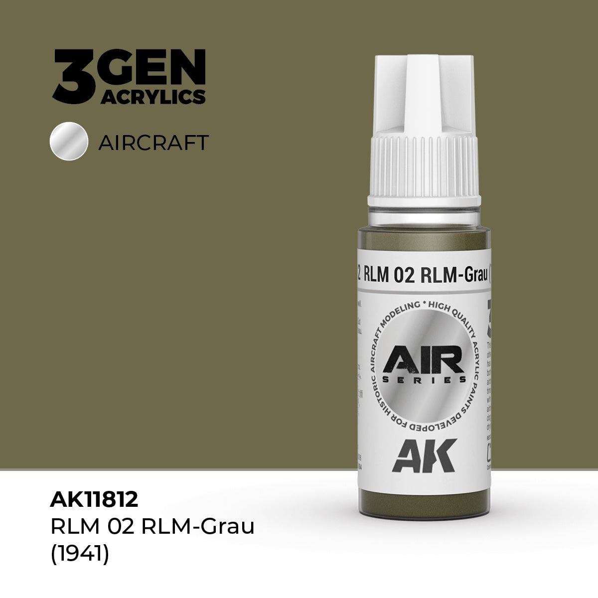 3G AIR RLM 02 RLM-Grau (1941) 17ml Bottle Acrylic Paint (AKI-11812)