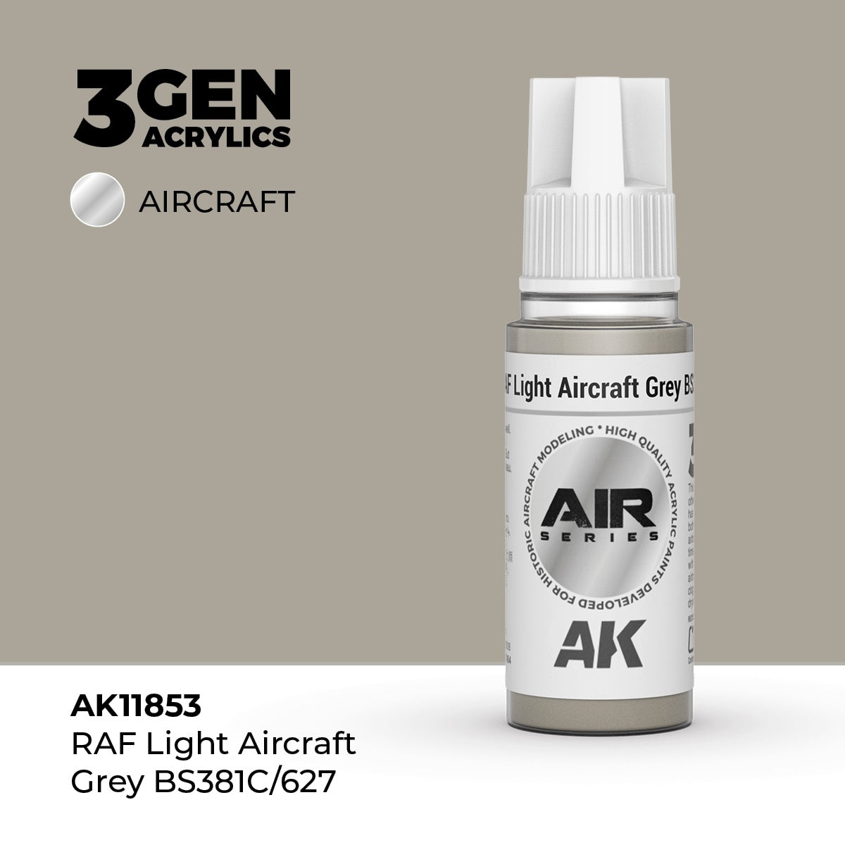 3G AIR RAF Light Aircraft Grey BS381C/627 17ml Bottle Acrylic Paint (AKI-11853)