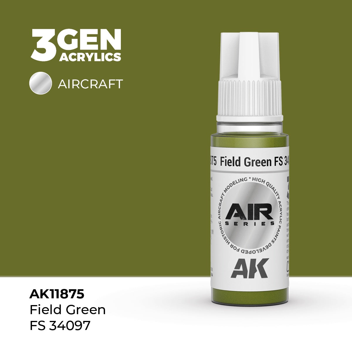 3G AIR Field Green FS 34097 17ml Bottle Acrylic Paint (AKI-11875)