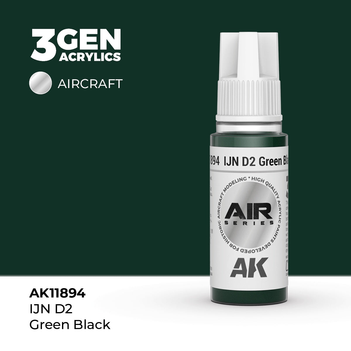 3G AIR IJN D2 Green Black 17ml Bottle Acrylic Paint (AKI-11894)