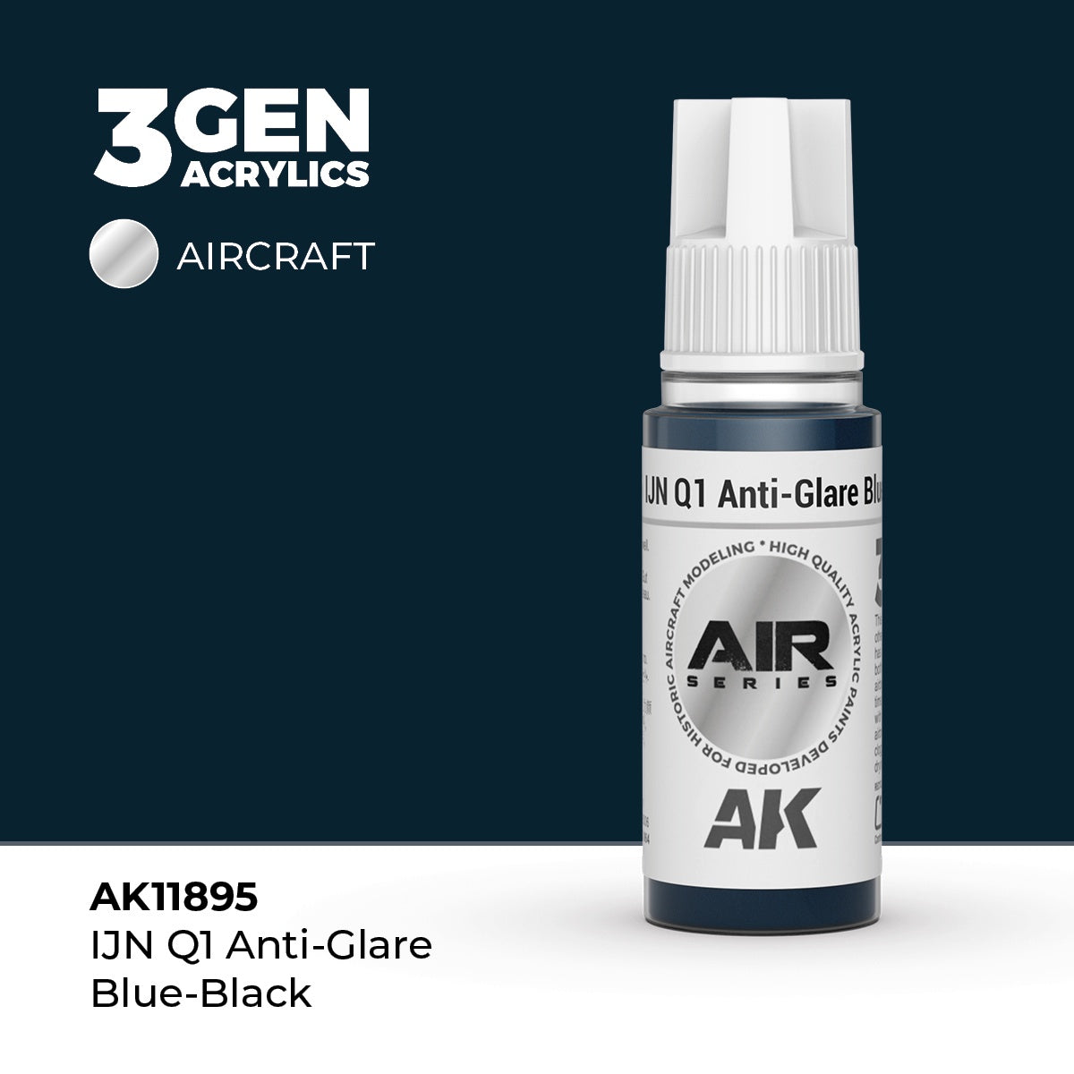 3G AIR IJN Q1 Anti-Glare Blue-Black 17ml Bottle Acrylic Paint (AKI-11895)