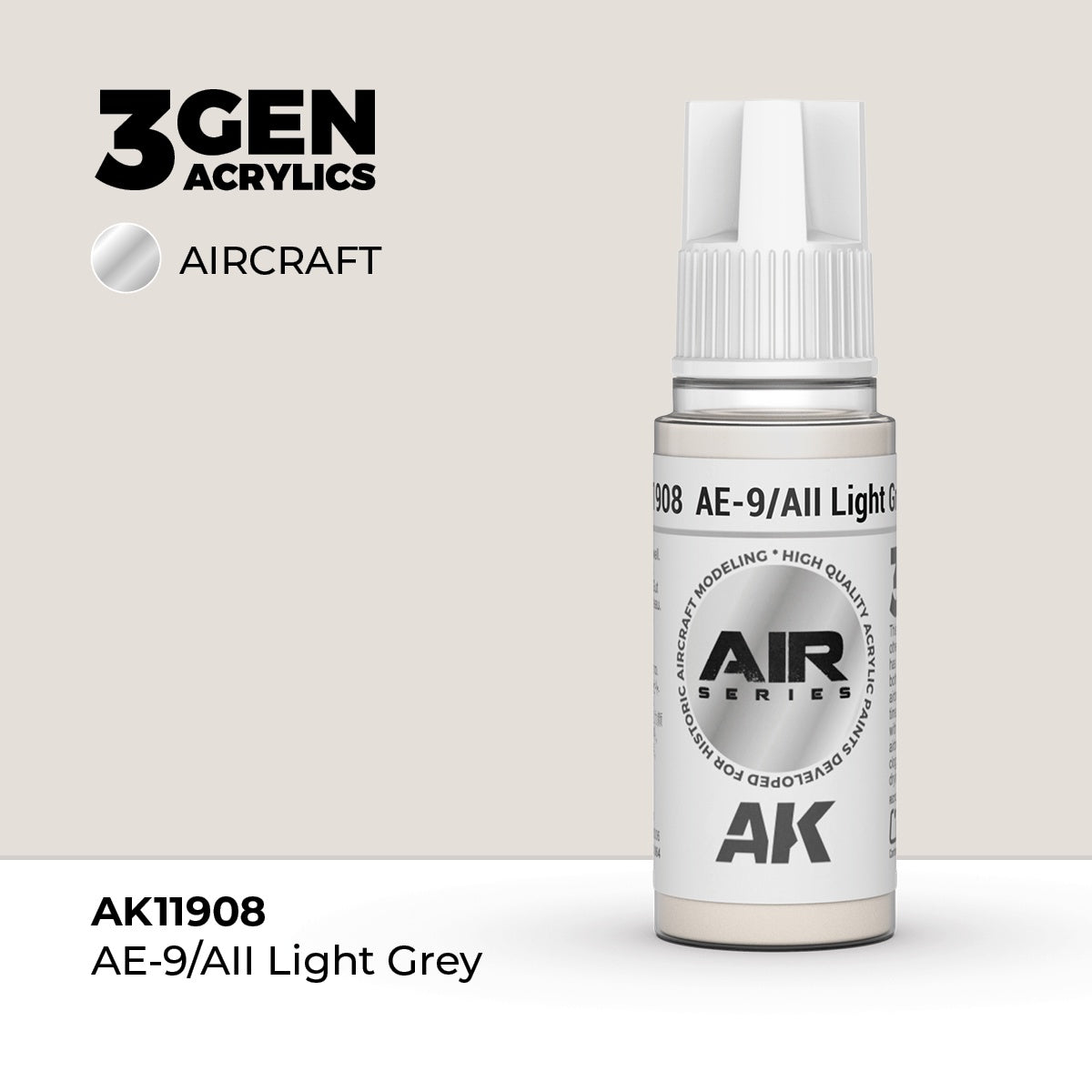 3G AIR AE-9/AII Light Grey 17ml Bottle Acrylic Paint (AKI-11908)