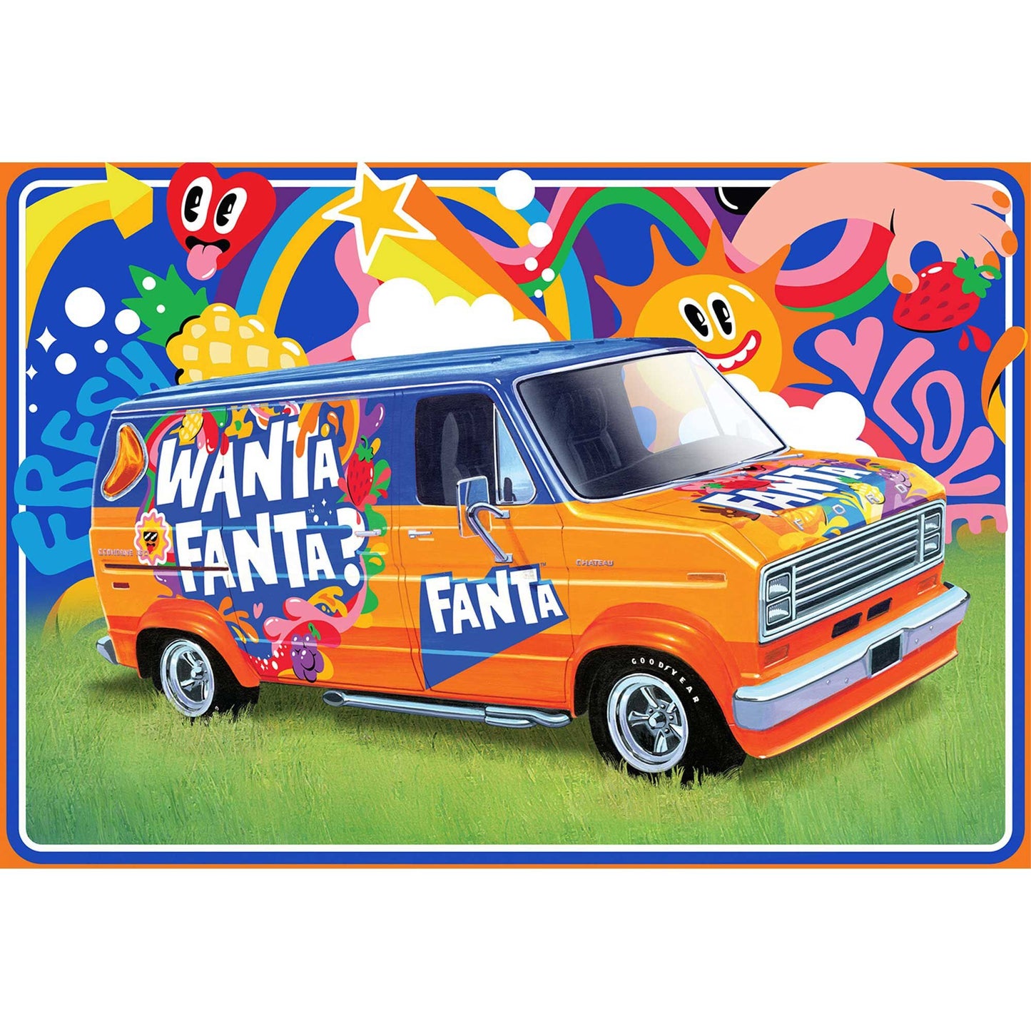 1/25 1977 FORD CUSTOM VAN FANTA (AMT1471)