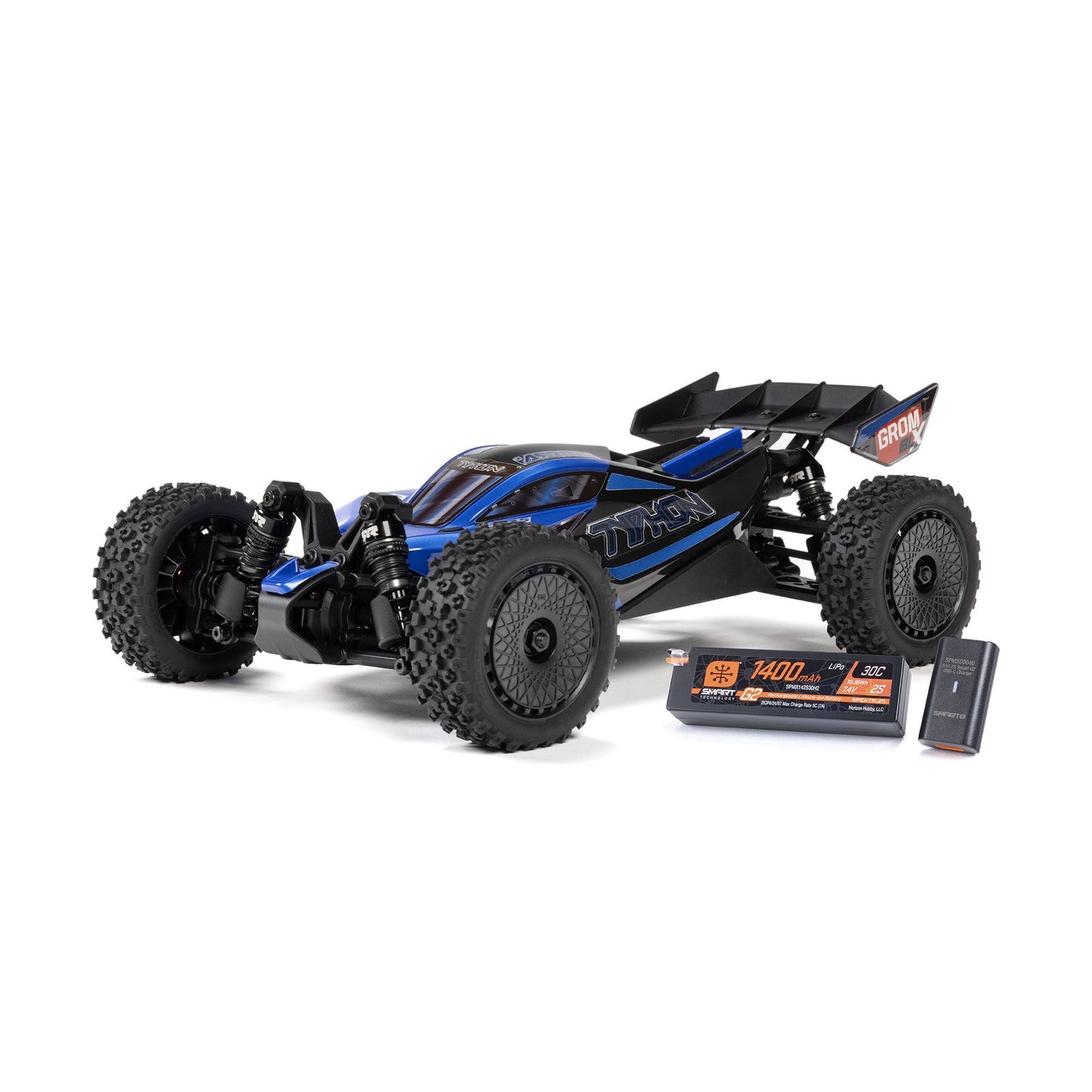 1/14 Typhon Grom 4x4 223S BLX Ready to Run with Battery and Charger (Blue) (ARA2306ST2)
