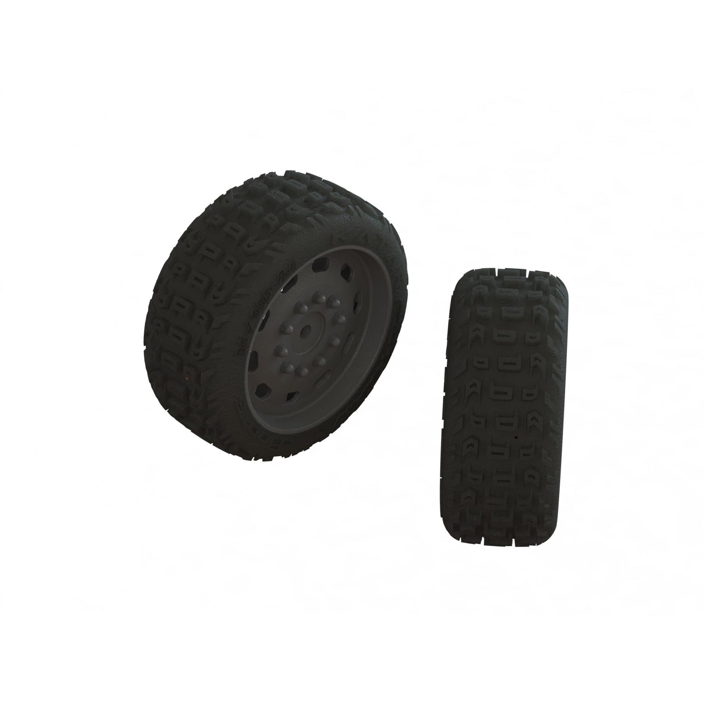 dBoots Katar 35/085 2.9" Gold Compound Premounted Belted Tires with Gunmetal Wheels for 1/8 All-Road (2) (ARA550083)_1