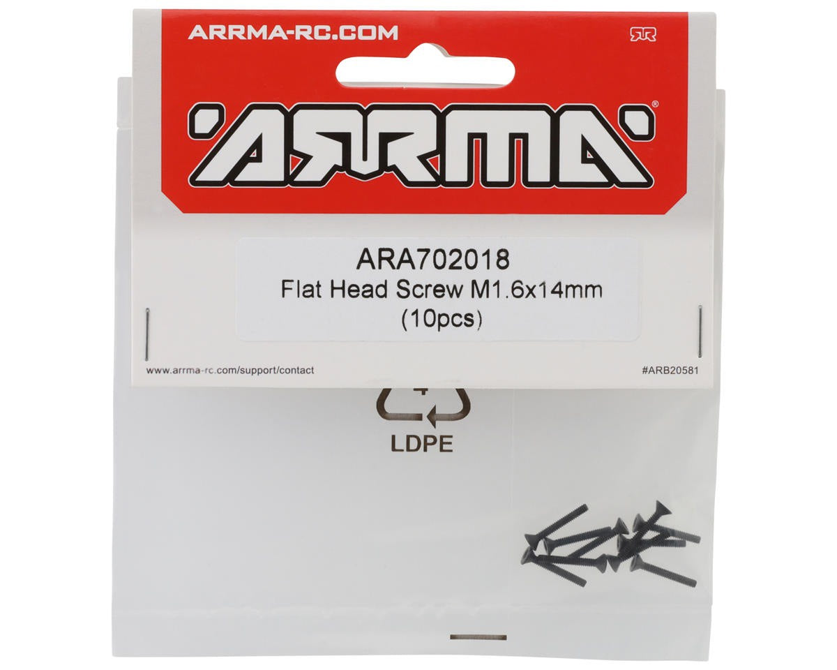1.6x12mm Flathead Screws (10) (ARA702018)