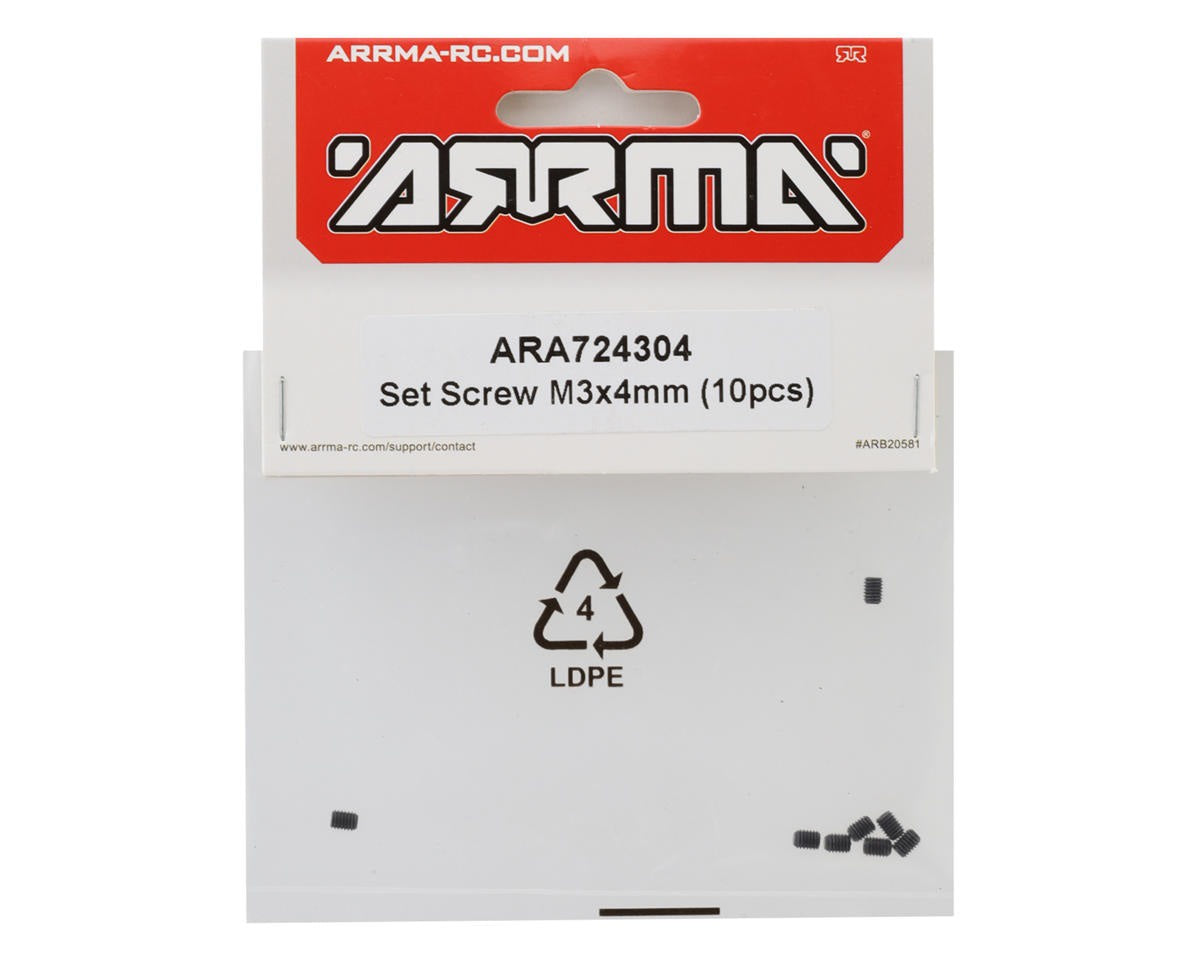 3x4mm Set Screws (10) (ARA724304)