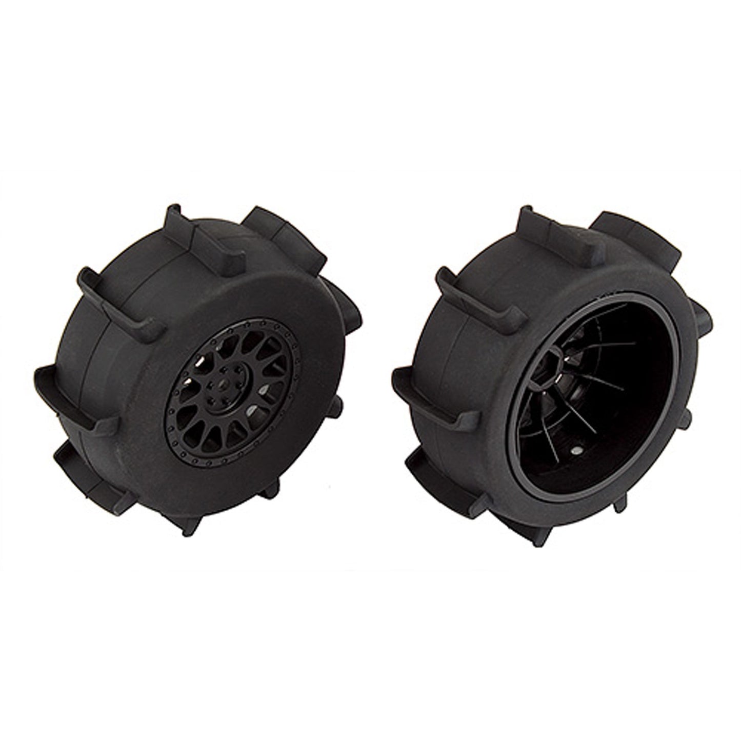 1/10 Sand Paddle Rear Pre-Mounted Tires with Method Wheels (Black) (ASC71062)
