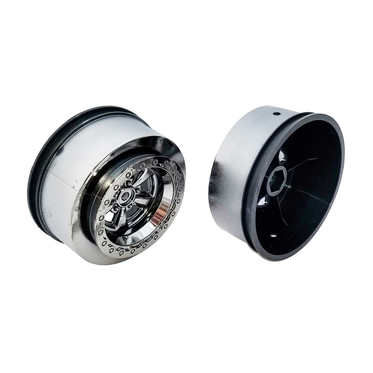 Drag Rear Wheels 2.2" / 3" 12 mm Hex Black Chrome (ASC71076)