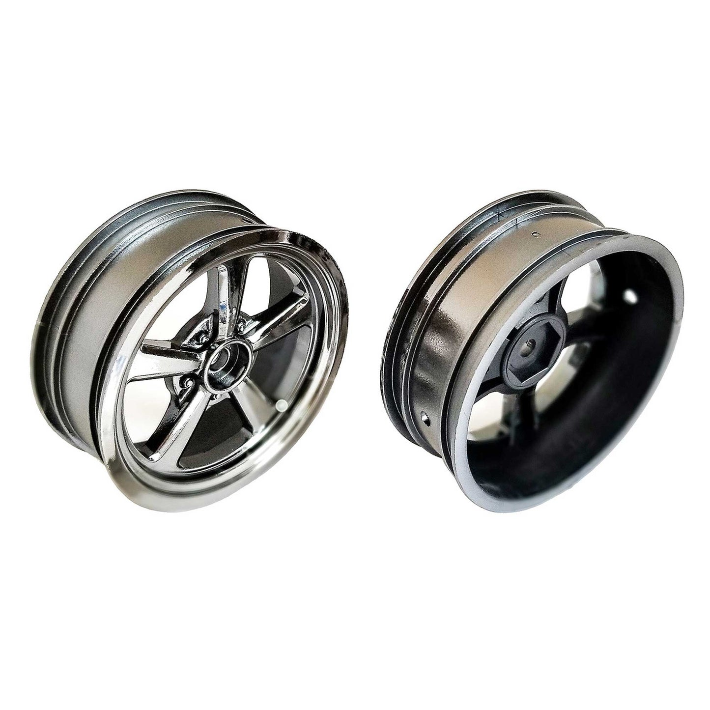 2.2 Drag Front Wheels Black Chrome 12mm Hex (2) (ASC71077)