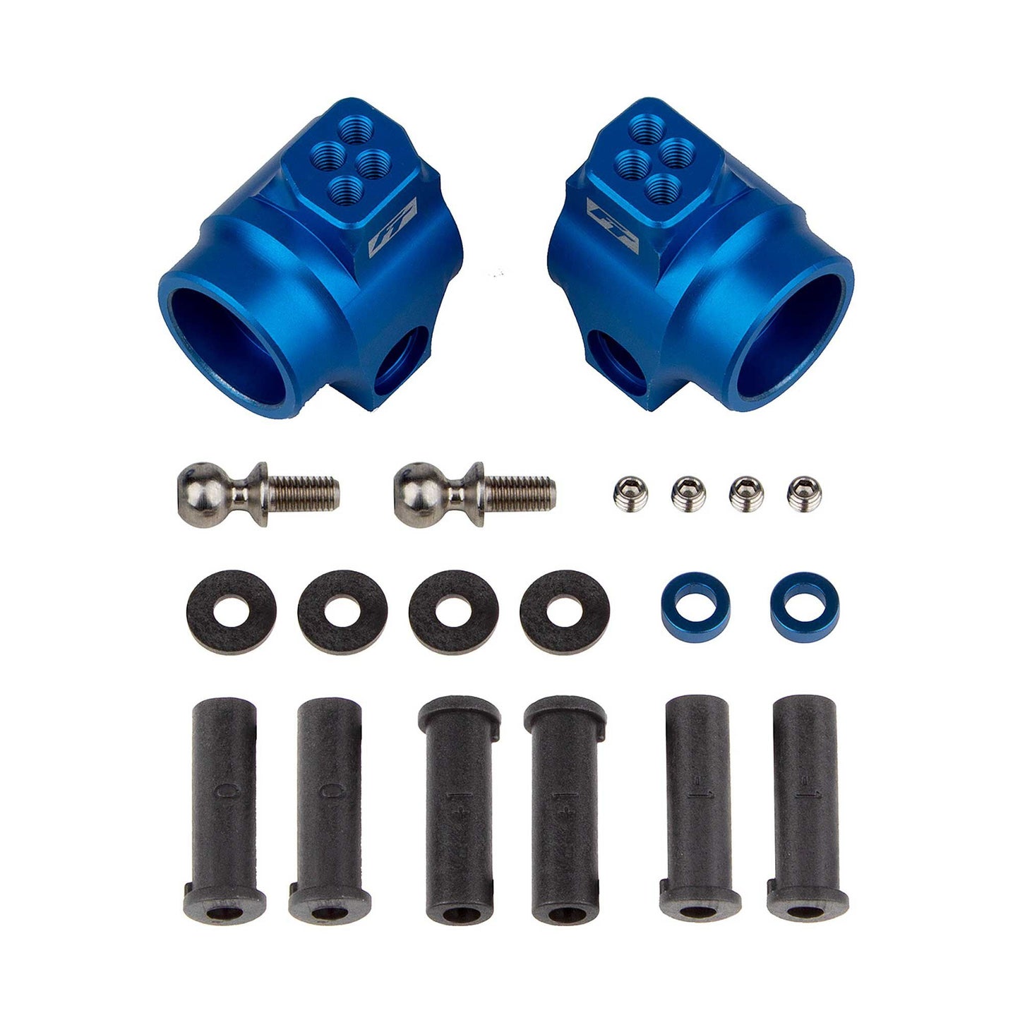 FT Rear Hub Set Aluminum Blue for Team Associated DR10 (ASC72011)