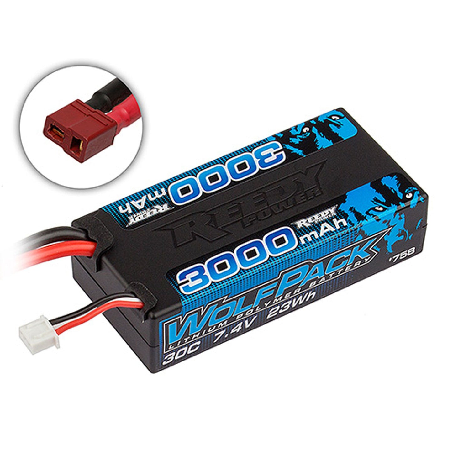 7.4V 3000mAh 30C 2S Wolfpack Shorty LiPo Battery (ASC758)