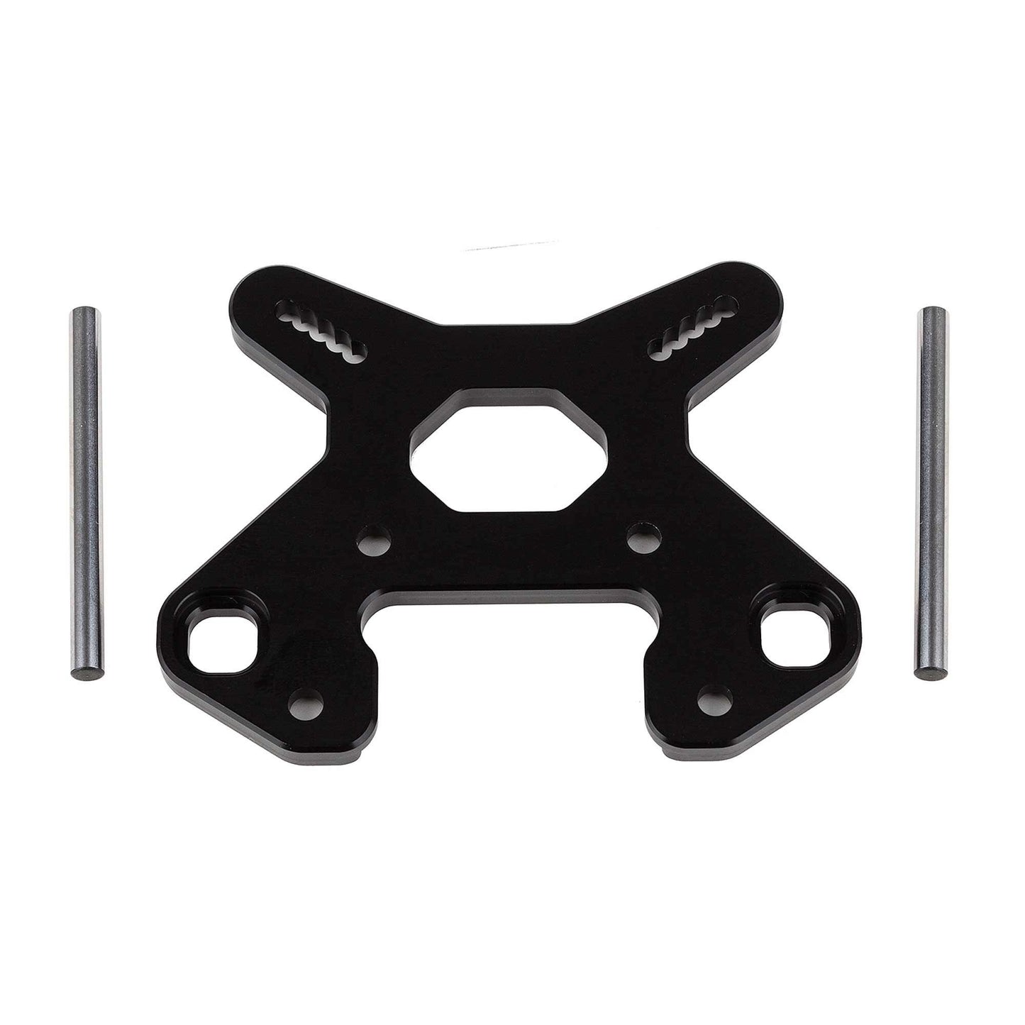 RC8B4 Front Shock Tower V2 Black Aluminum (ASC81504)