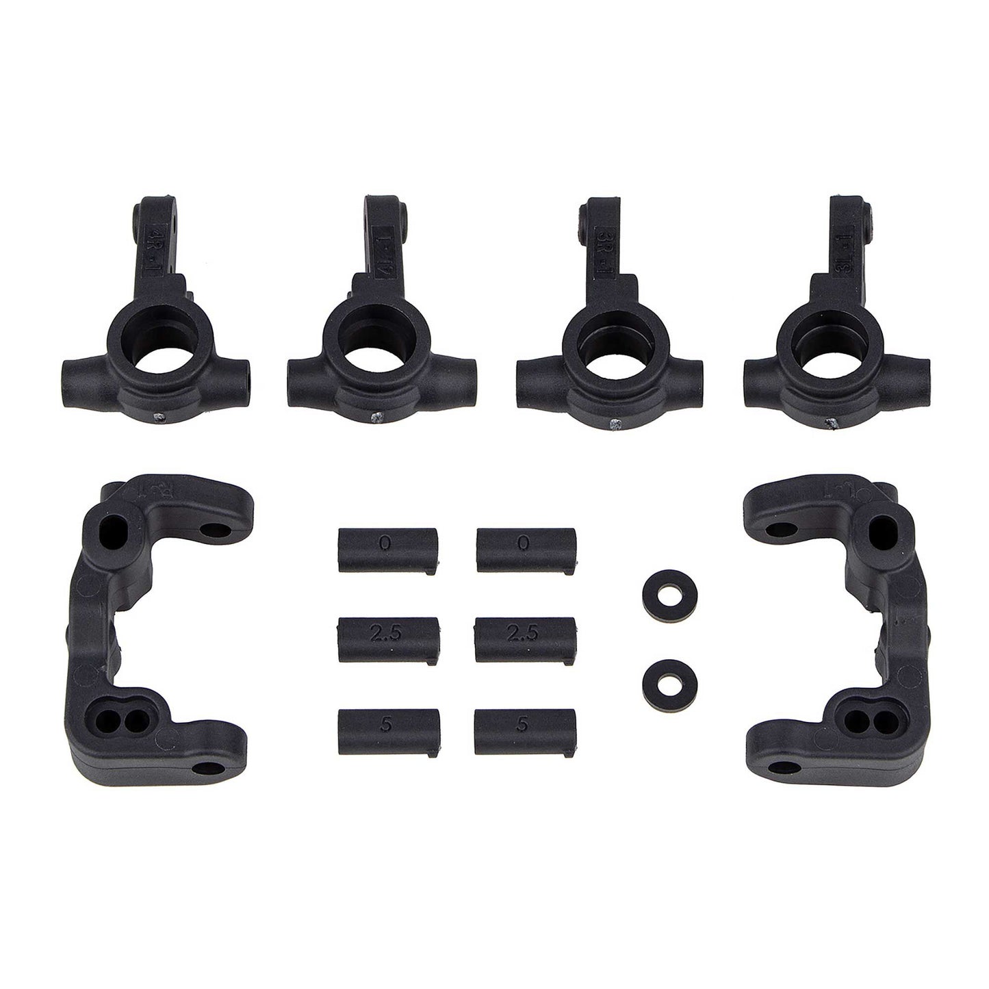 RC10B6.4 -1mm Scrub Caster and Steering Blocks (ASC91985)