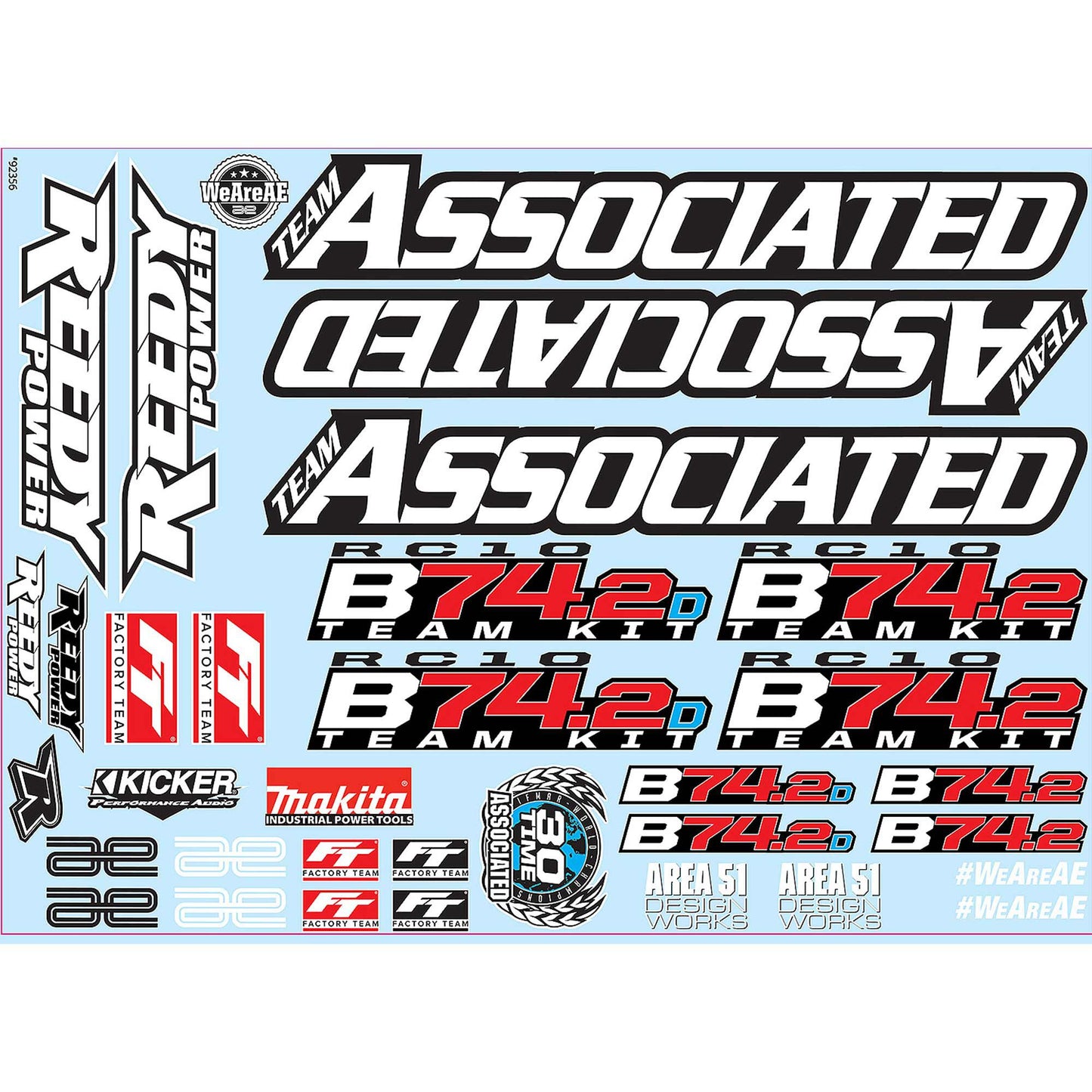 RC10B74.2 Decal Sheet (ASC92356)