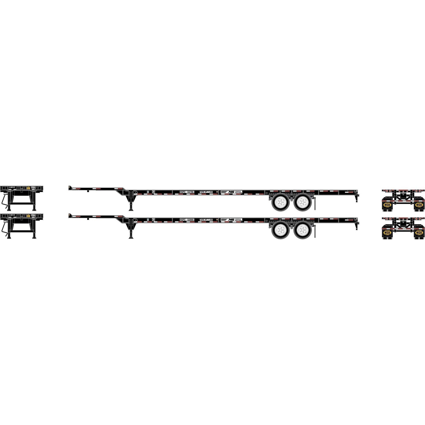 HO 53' Chassis Norfolk Southern NSPZ #132766 / 132900 (ATH-1087)