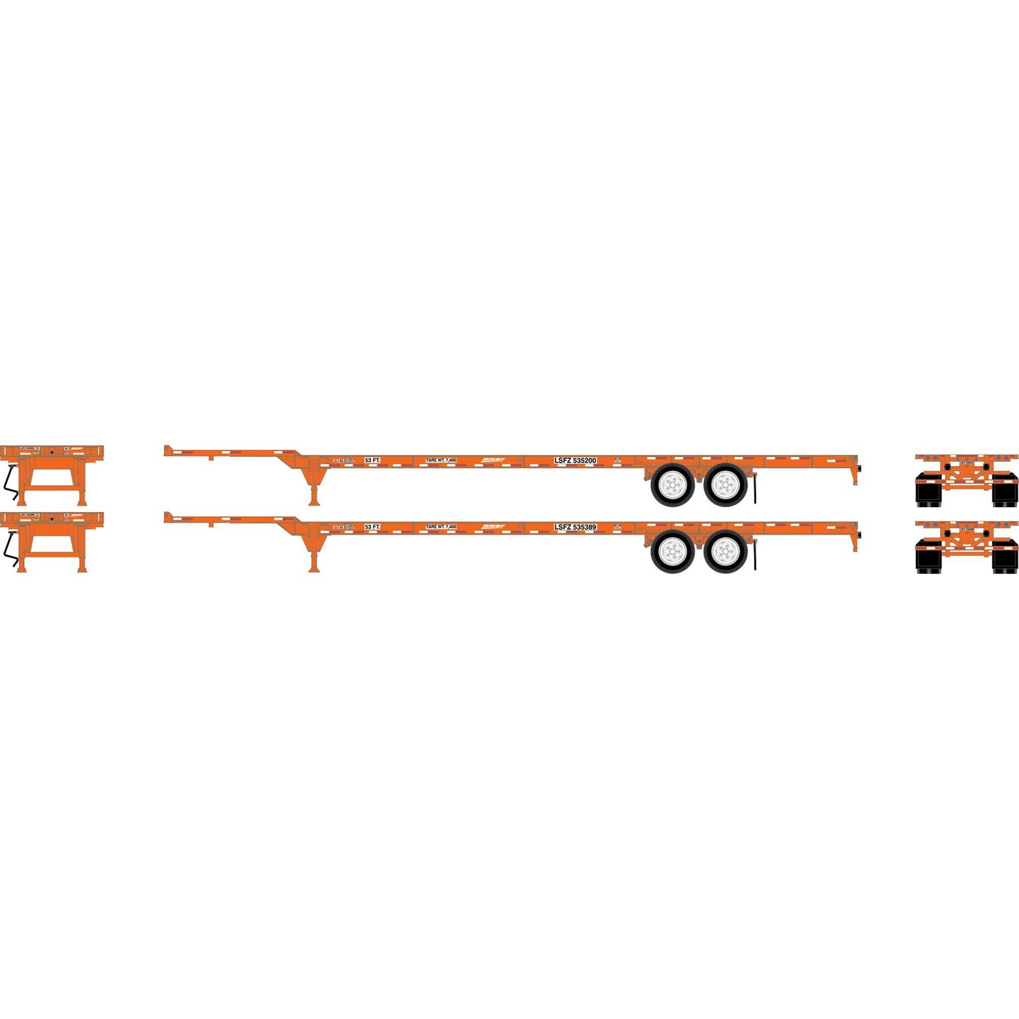 HO 53' Chassis BNSF LSFZ #535200 / 535389 (ATH-1143)