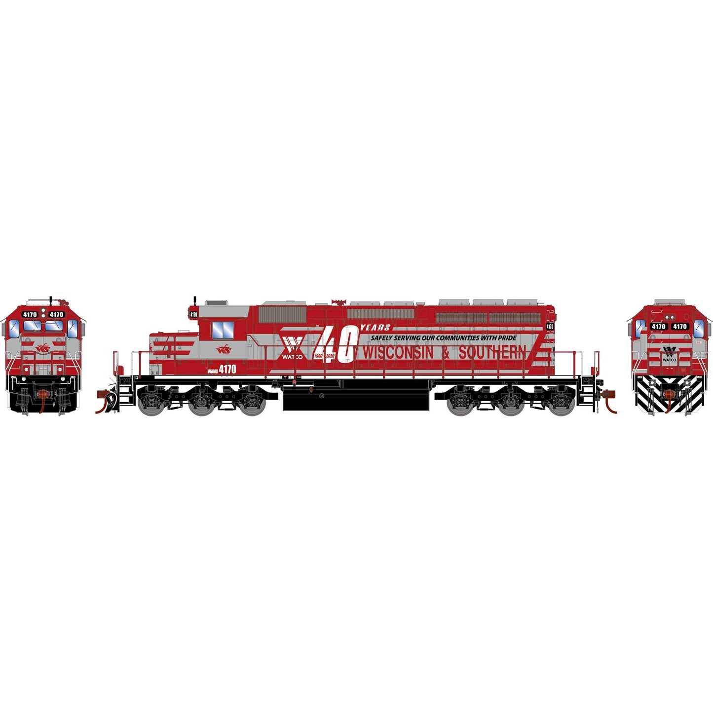HO EMD SD40-2 Locomotive WAMX #4170 (ATH-1239)