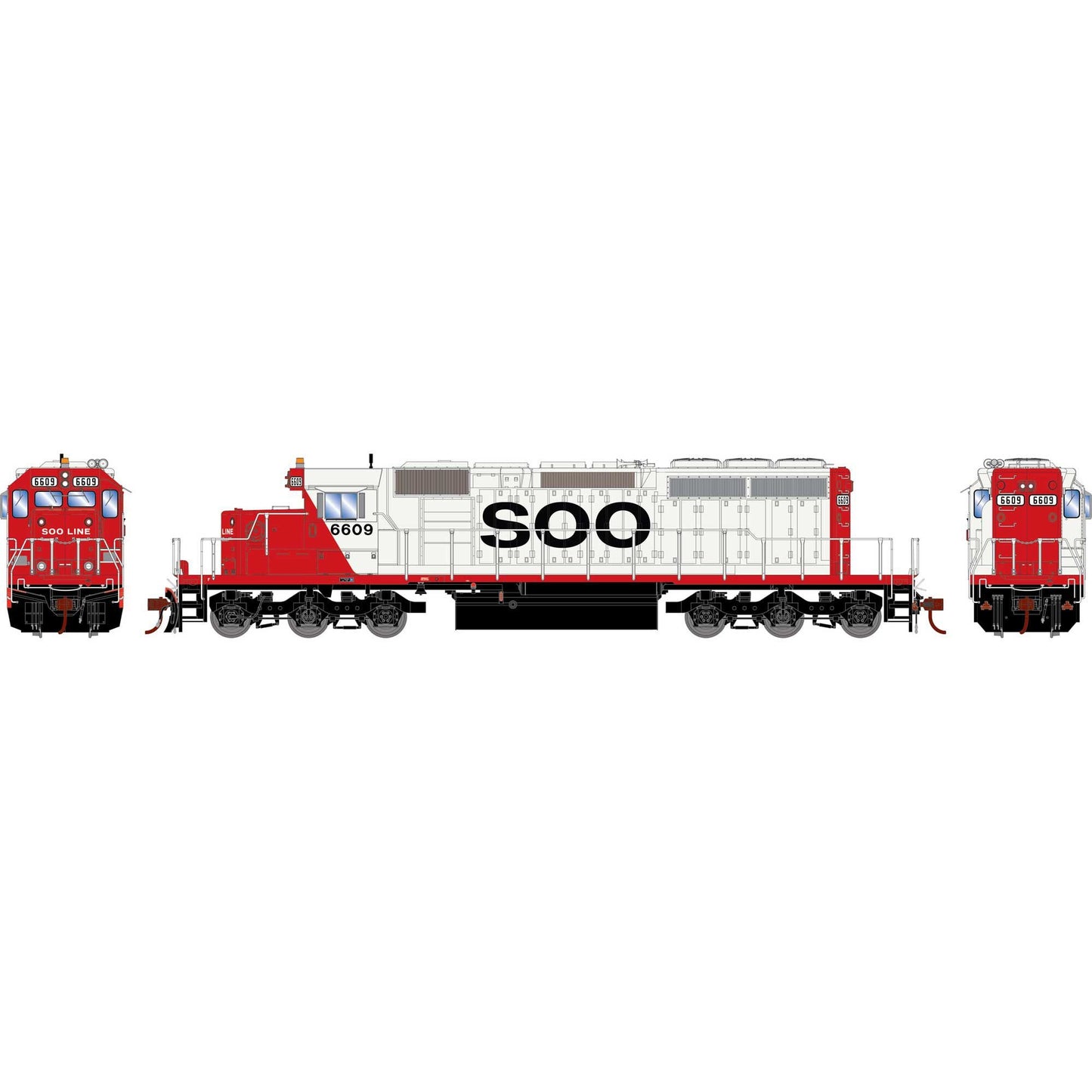 HO EMD SD40-2 Locomotive with DCC and Sound SOO #6609 (ATH-1257)