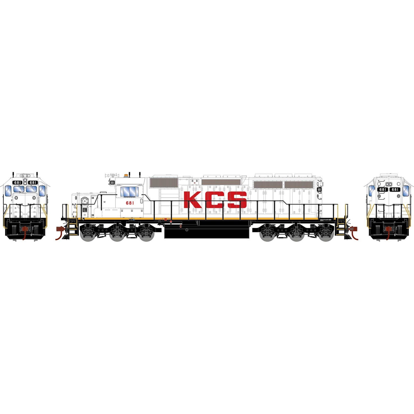HO EMD SD40-2 Locomotive with DCC and Sound KCS #681 (ATH-1259)