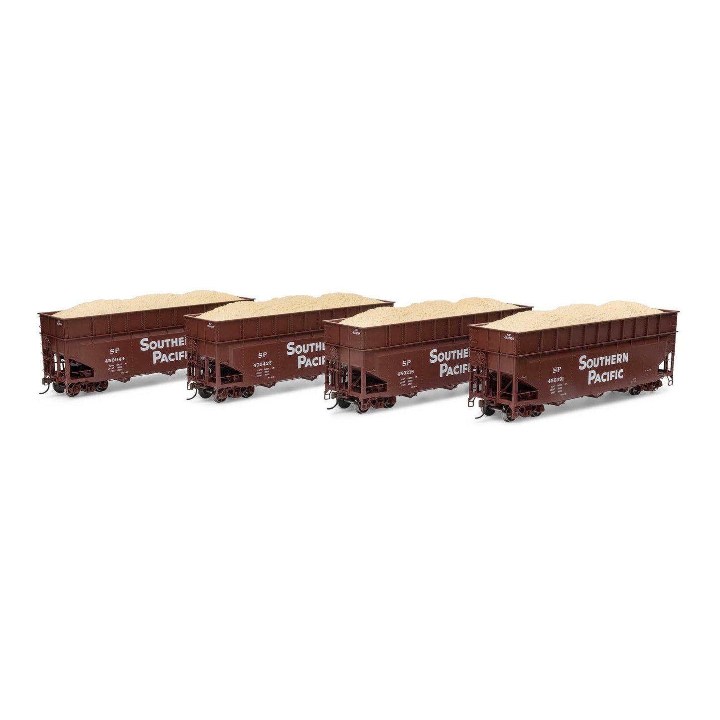 HO 40' Wood Chip Hopper with Load (SP #450044 / 450218 / 450391 / 450427) 4-Pack (ATH-1282)
