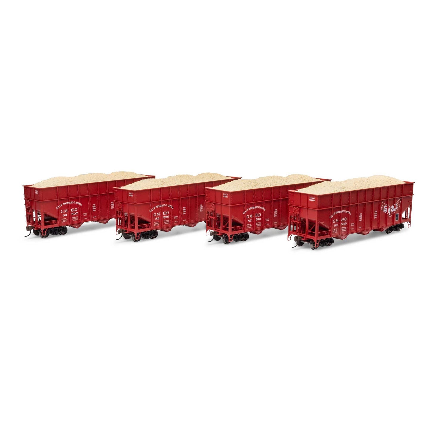 HO 40' Wood Chip Hopper with Load 4-Pack (ATH-1290)
