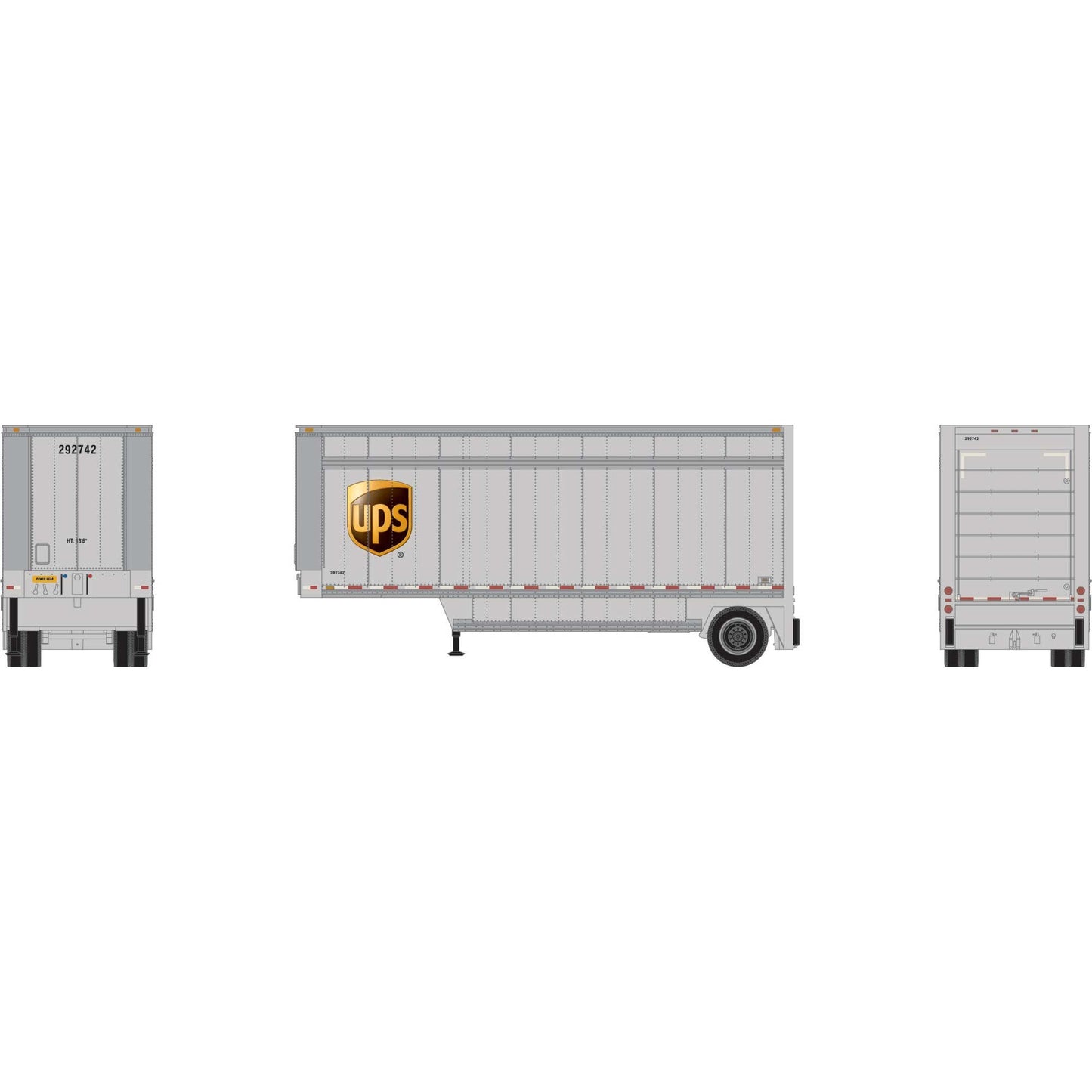 HO ATH 28' Parcel Trailer UPS with Shield (ATH-1557)