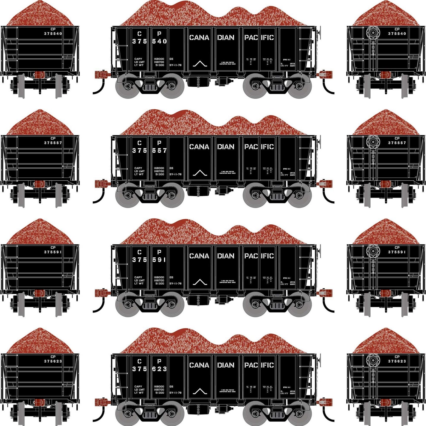 HO 26' PC&F Ore Car with Load (ATH-1703)