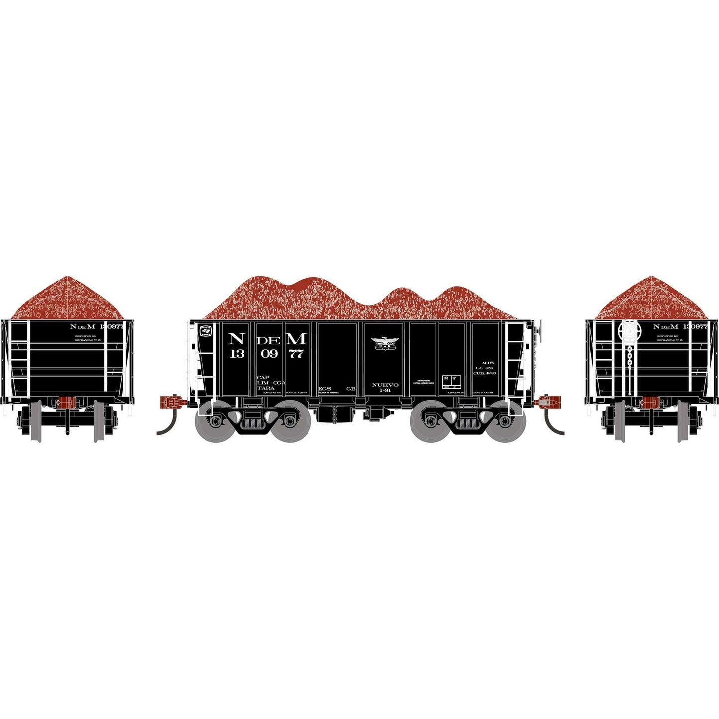 HO 26' PC&F Ore Car Tight-Bottom Low Side with Load (ATH-1707)