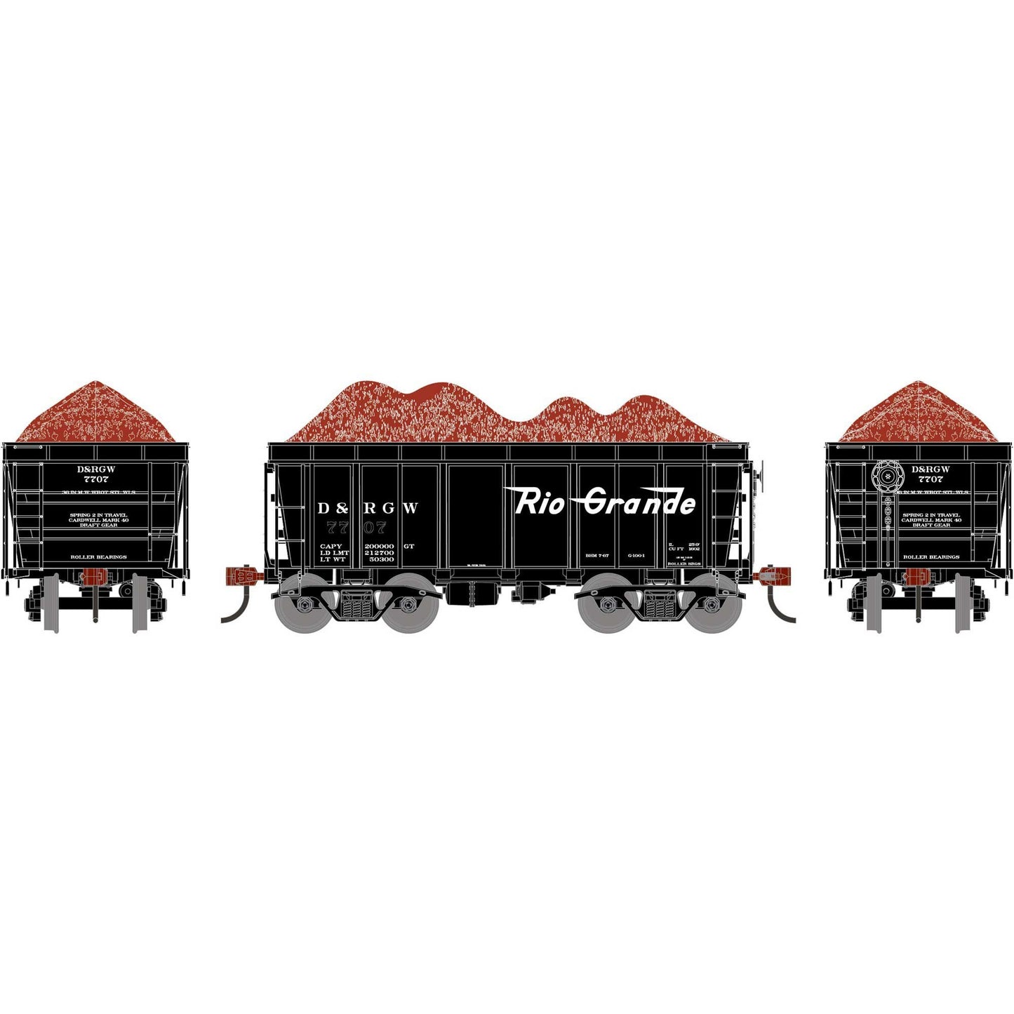 HO 26' PC&F Ore Car Tight-Bottom High Side with Load (ATH-1713)