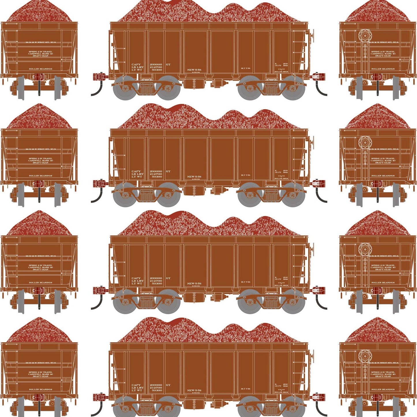 HO 26' PC&F Ore Car Tight-Bottom High Side with Load (ATH-1717)