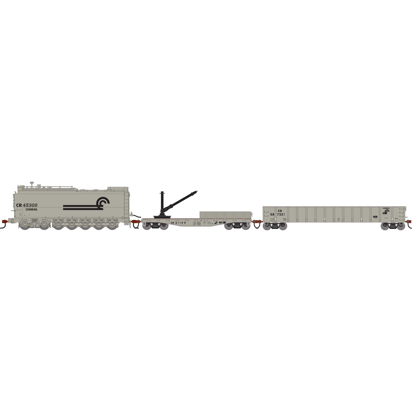 HO MOW Set with Fuel Oil Tank Car, Derrick Car, and Mill Gondola (ATH-1818)