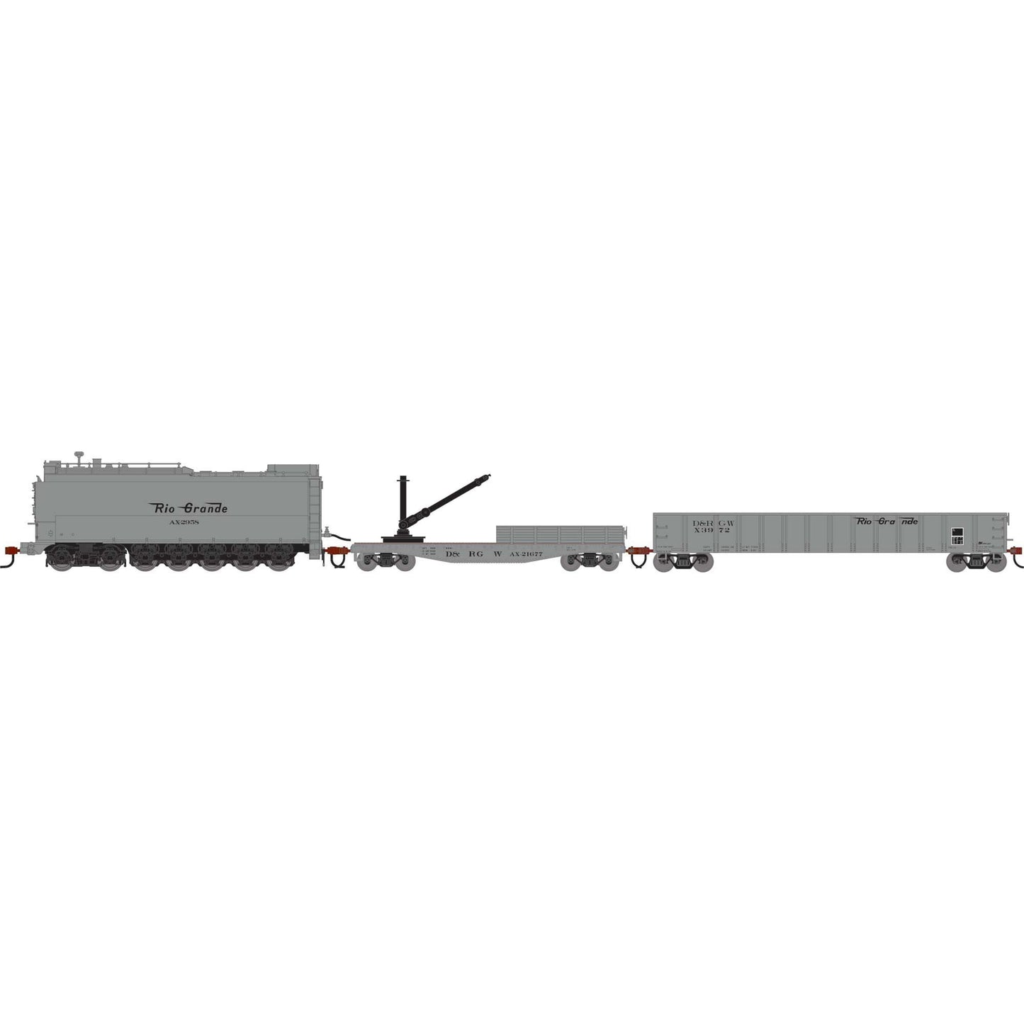 HO MOW Set with Fuel Oil Tank Car, Derrick Car, and Mill Gondola (ATH-1820)