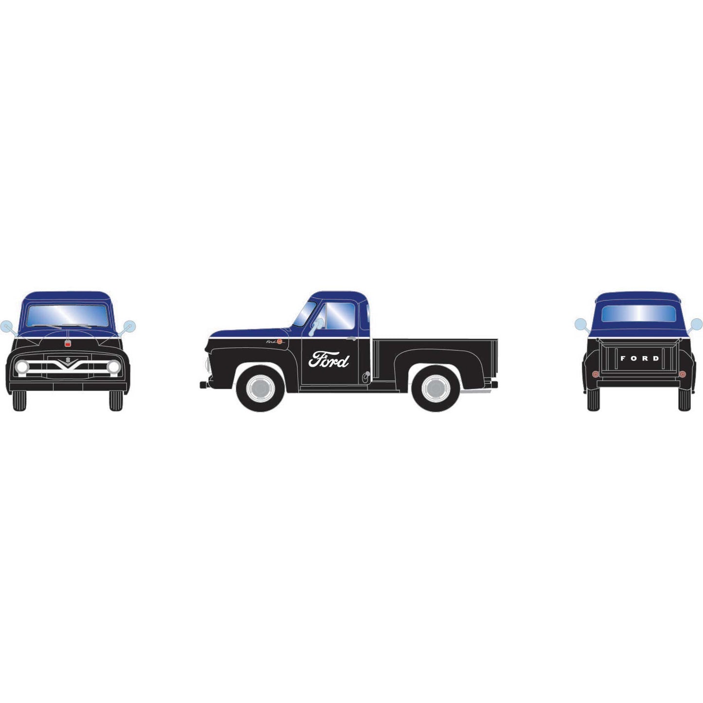 HO 1955 Ford F-100 Pickup Truck Plastic Model (ATH-1879)