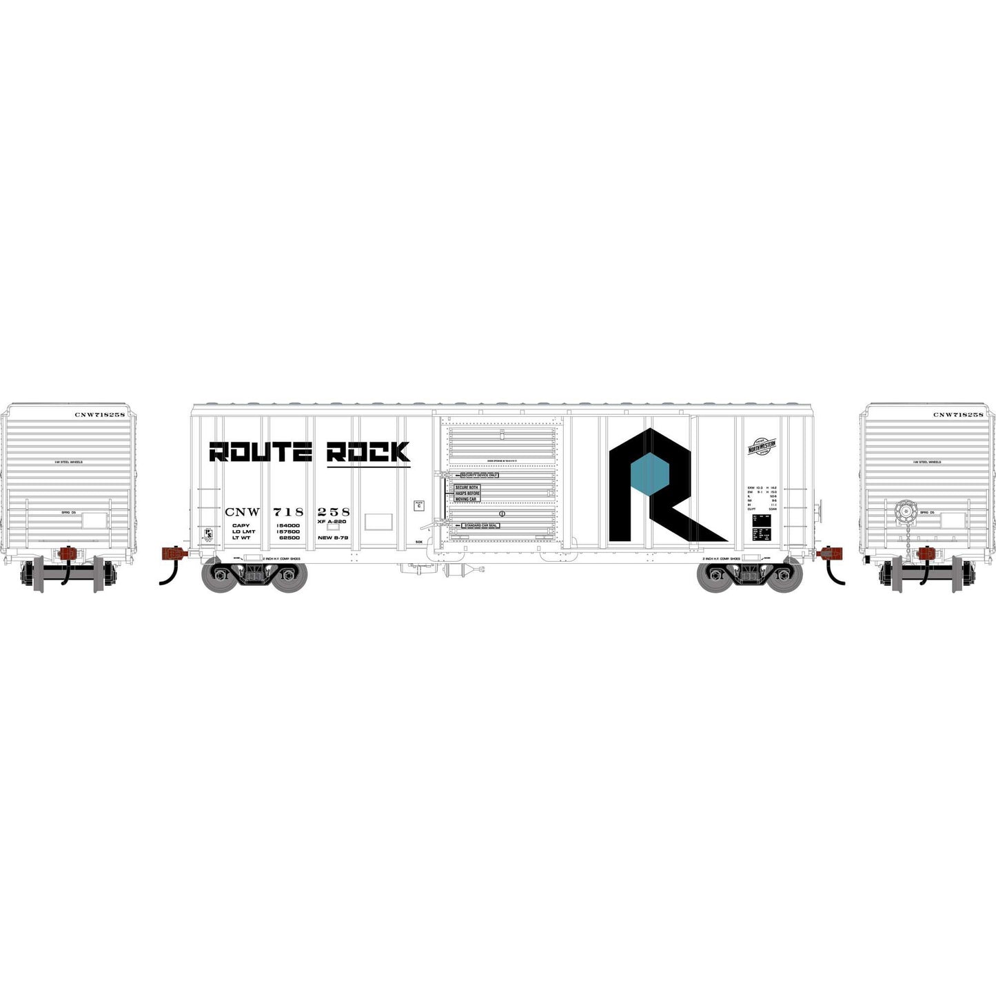HO 50' PS 5344 Box Car CNW Ex-Rock (ATH-2035)